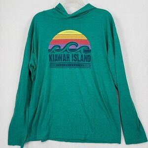 Prairie Mountain Hooded T-ShirtAdult XL Green Kiawah Island SC Graphic Top